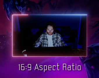 Webcam Overlay Twitch | obs | streamlabs | Animated facecam frame | Rectangle | Neon RGB