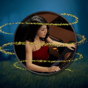 Webcam Overlay Twitch Circular | facecam frame | camera border | obs | streamlabs | animated | golden glitter