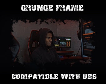 Webcam Overlay Twitch | obs | streamlabs | facecam frame | Custom Shape | Grunge