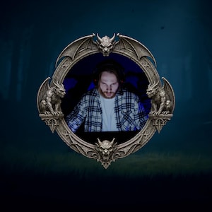 Circulaire Twitch-webcam-overlay | facecam-lijst | camerarand | obs | streamlabs | statisch | Rune van waterspuwers