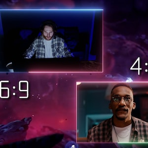 Webcam Overlay Twitch | obs | streamlabs | Animated facecam frame | Rectangle | neon rgb | set of 2