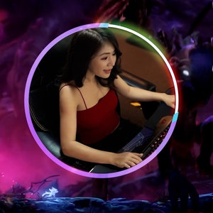 ウェブカメラオーバーレイ Twitch 円形 | フェイスカメラフレーム | カメラの境界線 | OBS | Streamlabs | アニメーション | ネオン RGB