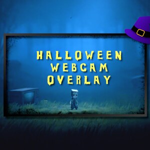 Nakładka na kamerę internetową Twitch Static Halloween Witch Hat, ramka kamery internetowej, nakładka na kamerę internetową, obramowanie kamery internetowej, nakładka na kamerę internetową Twitch