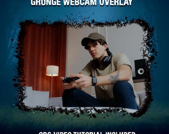 Webcam Overlay Twitch | obs | streamlabs | Animated facecam frame | Custom Shape | Brush Stroke Grunge Frame