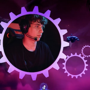 Animated Gear Webcam Overlay: Twitch Facecam Frame for OBS Streamlabs