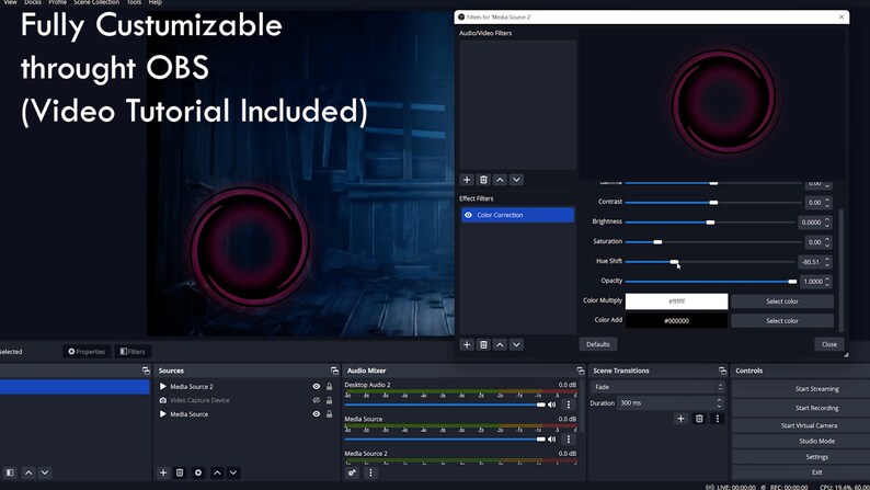 Webcam Overlay Twitch Circular | Facecam Frame | Camera Border | Obs ...