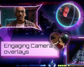 Webcam Overlay Twitch | obs | streamlabs | Animated facecam frame | Custom Shape | set of 7 designs