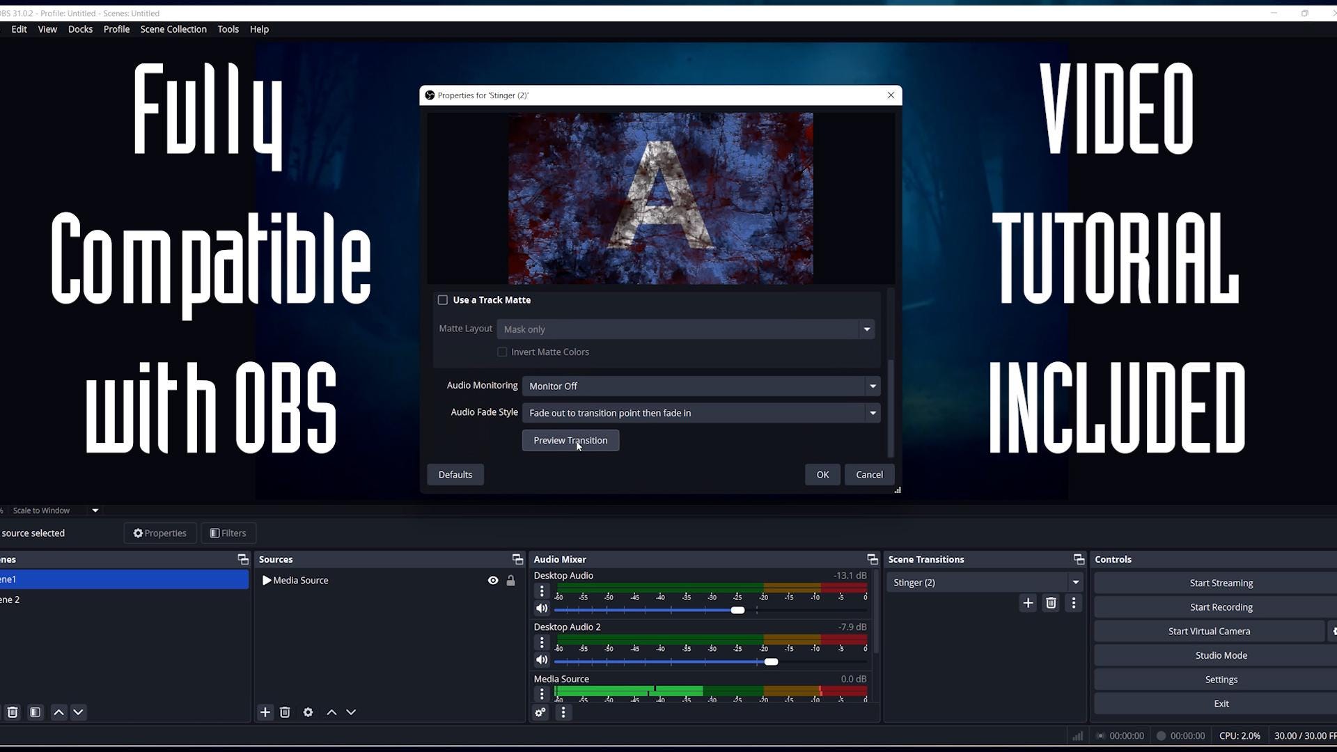 Stinger Transition | Obs | Twitch | Stream | Grunge Horror Animated ...