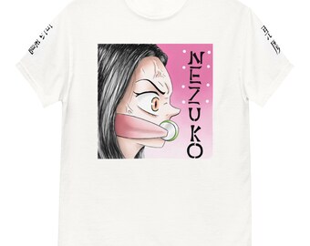 Unisex classic tee, Manga t-shirt, Demon slayer shirt, Nezuko tee, Japanese, Gift for kids, Cool adult tee, Hand drawn, Anime, Size: S-XL