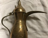 Vintage Brass Arabic islamic Ornate Dallah Coffee Pot Saudi Arabia