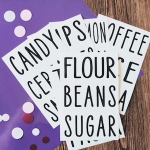 Set of 6 Custom labels l Custom Pantry labels l Kitchen Labels l Custom decals l Kitchen Organization l Canister labels l 3.5 inch labels