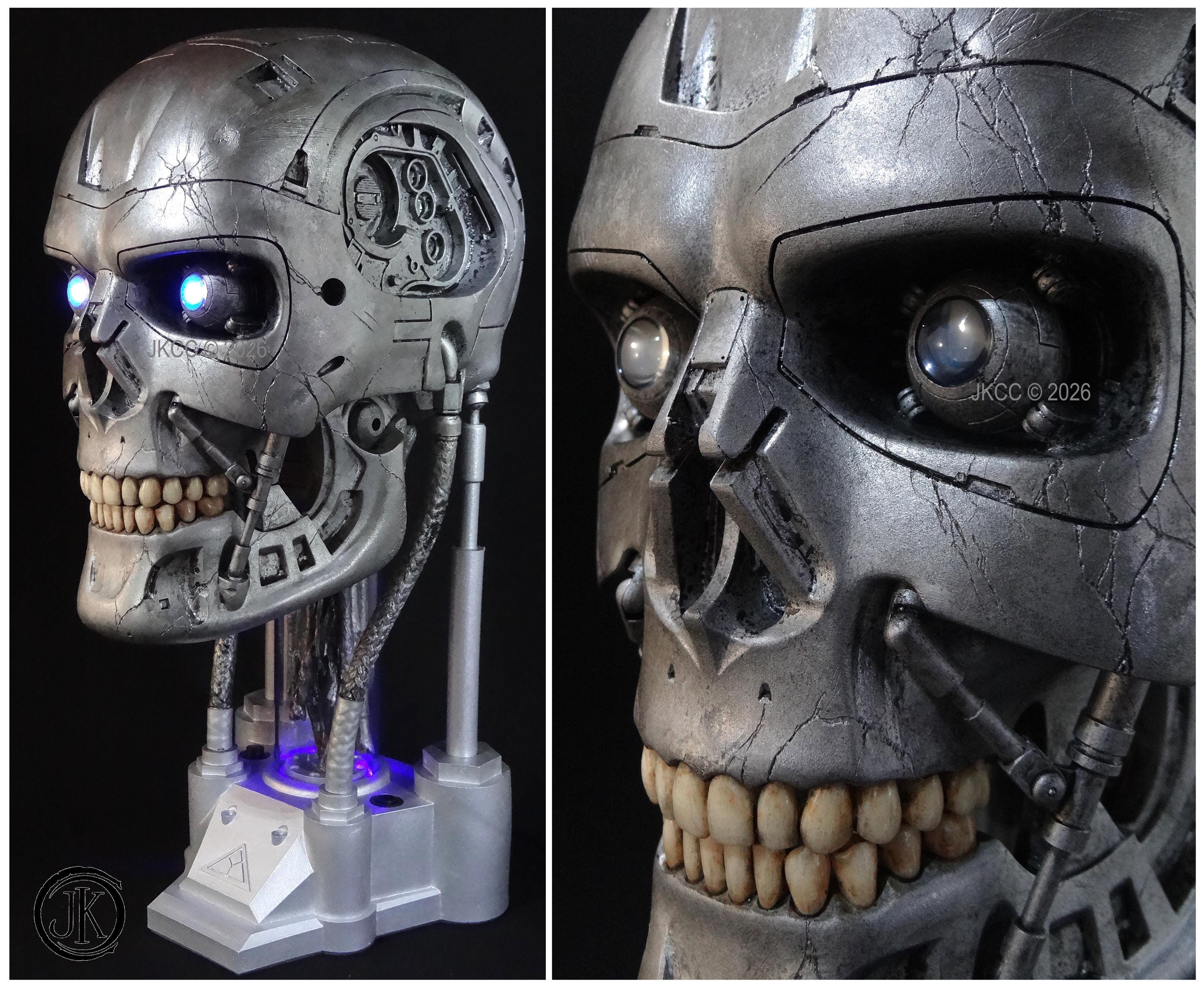 ユキえもん　現状品T-800 エンドスケルトン 等身大サイズヘッド ターミネーター T800 エンドスカル：実物大ライトアップ T-800 エンド