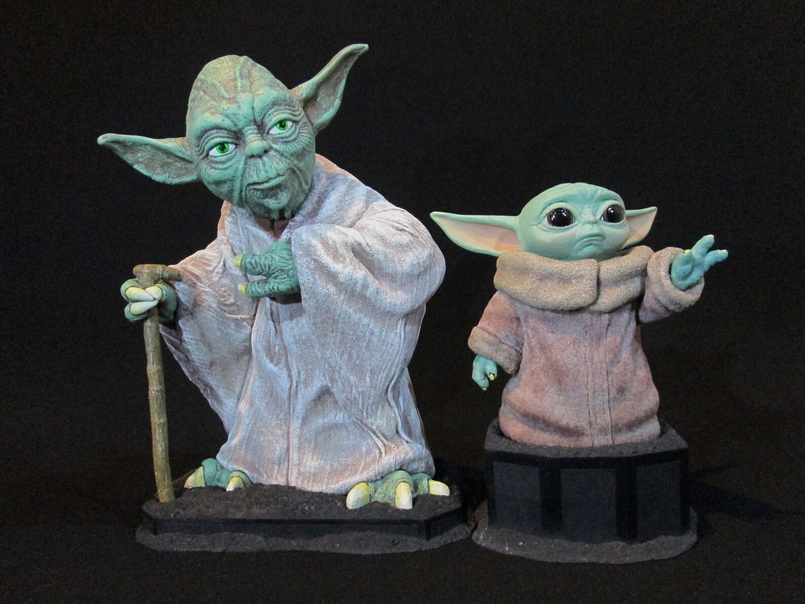 Yoda Baby Yoda Statue Set. Starwars Mandalorian Custom Combo Etsy Ireland