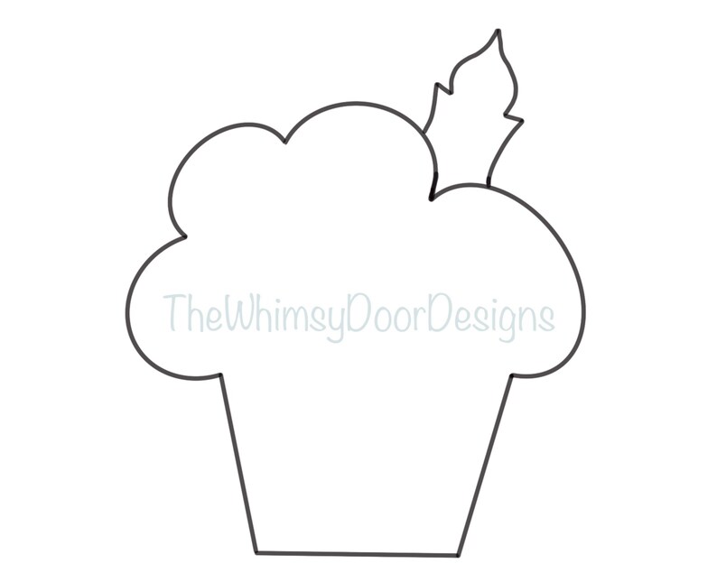 Birthday Cup Cake Door Hanger Template Door Hanger Pattern Etsy