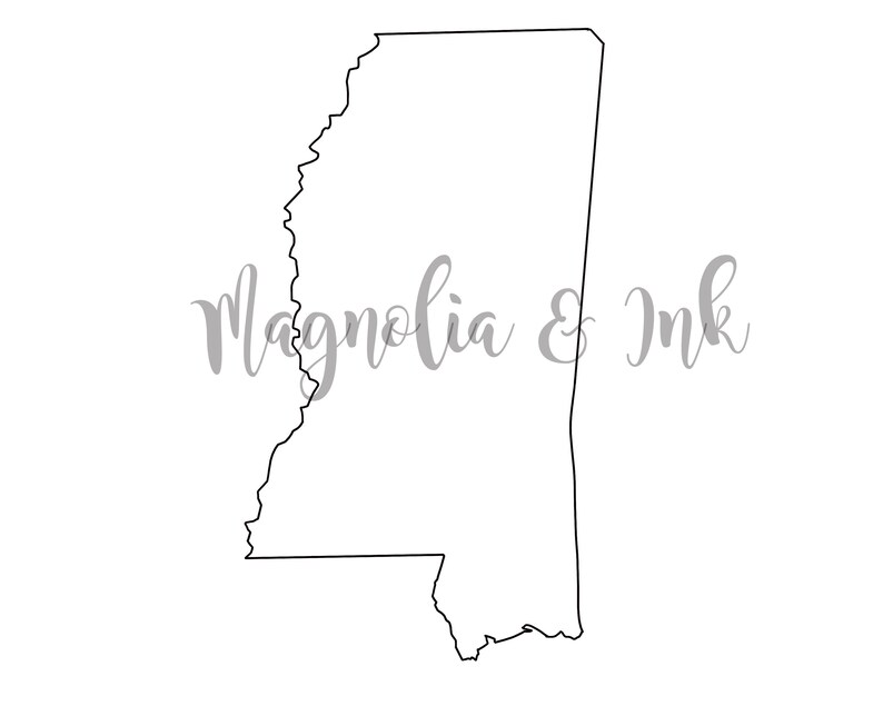 Mississippi Door Hanger Template State Of Mississippi Door Etsy