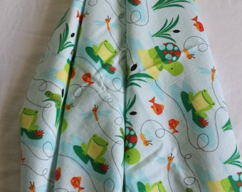 Frog flannel baby blanket