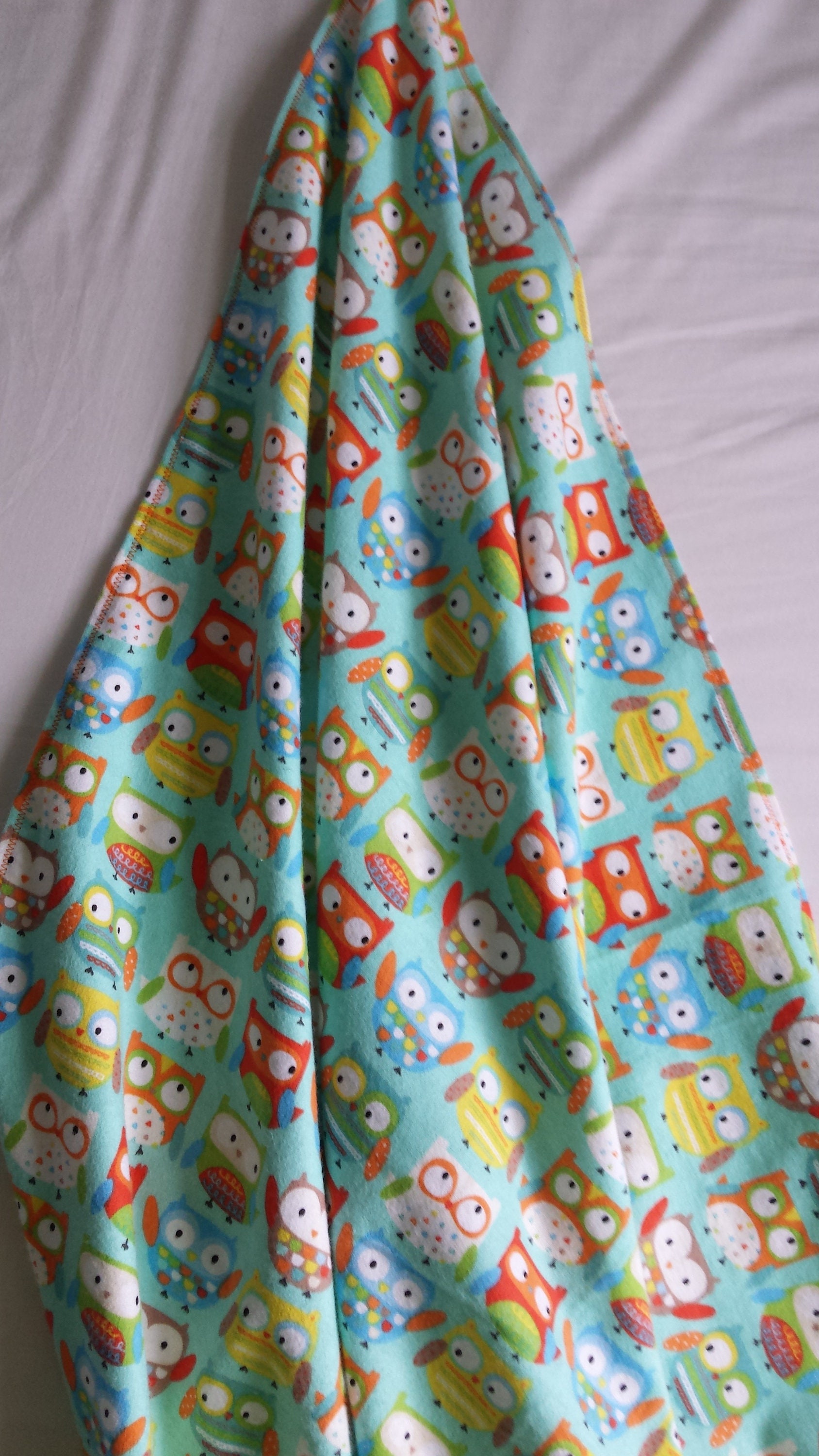 Curious owls flannel baby blanket