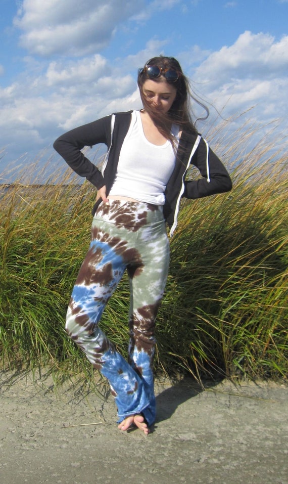tie dye bell bottom yoga pants