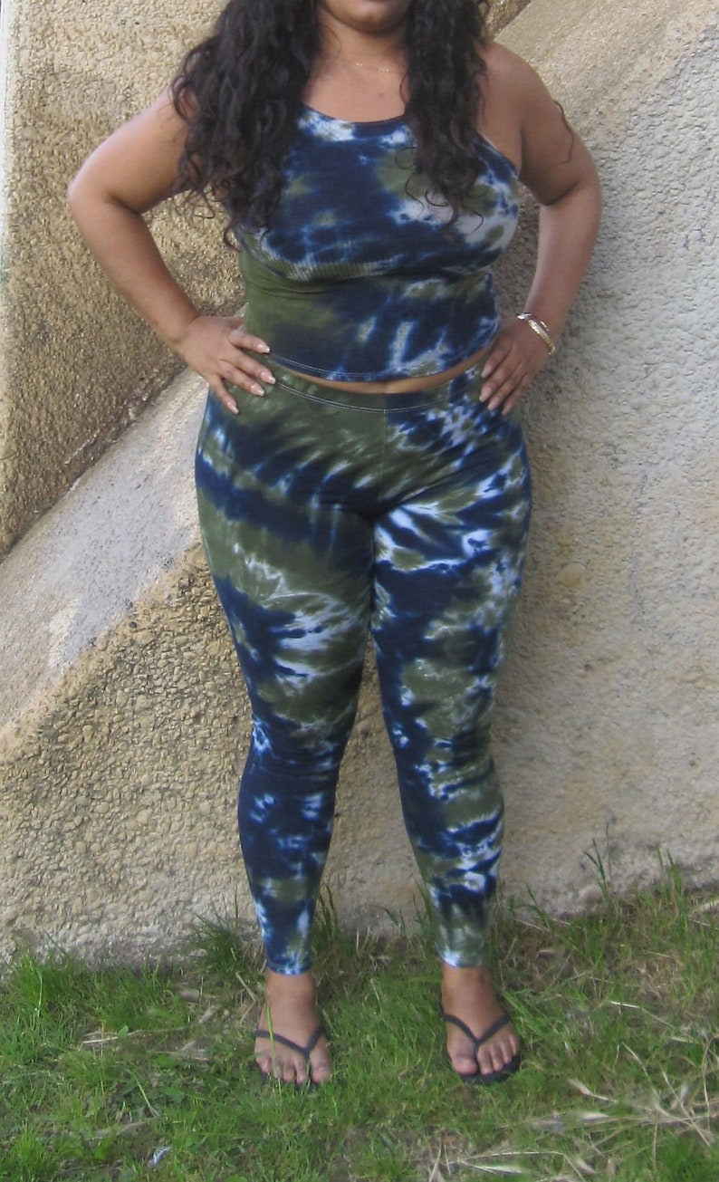 Plus Curvy Tie Dye Yoga Leggings XL2XL3XL Dark Boho Hippie Etsy