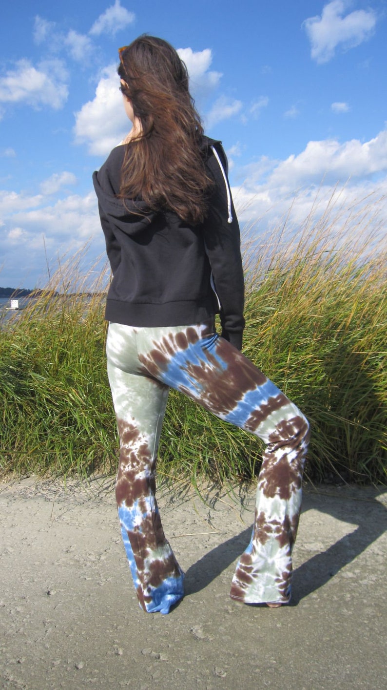 Tie Dye Yoga Pants Flare Bottom Earthy S2XL Plus Curvy Etsy
