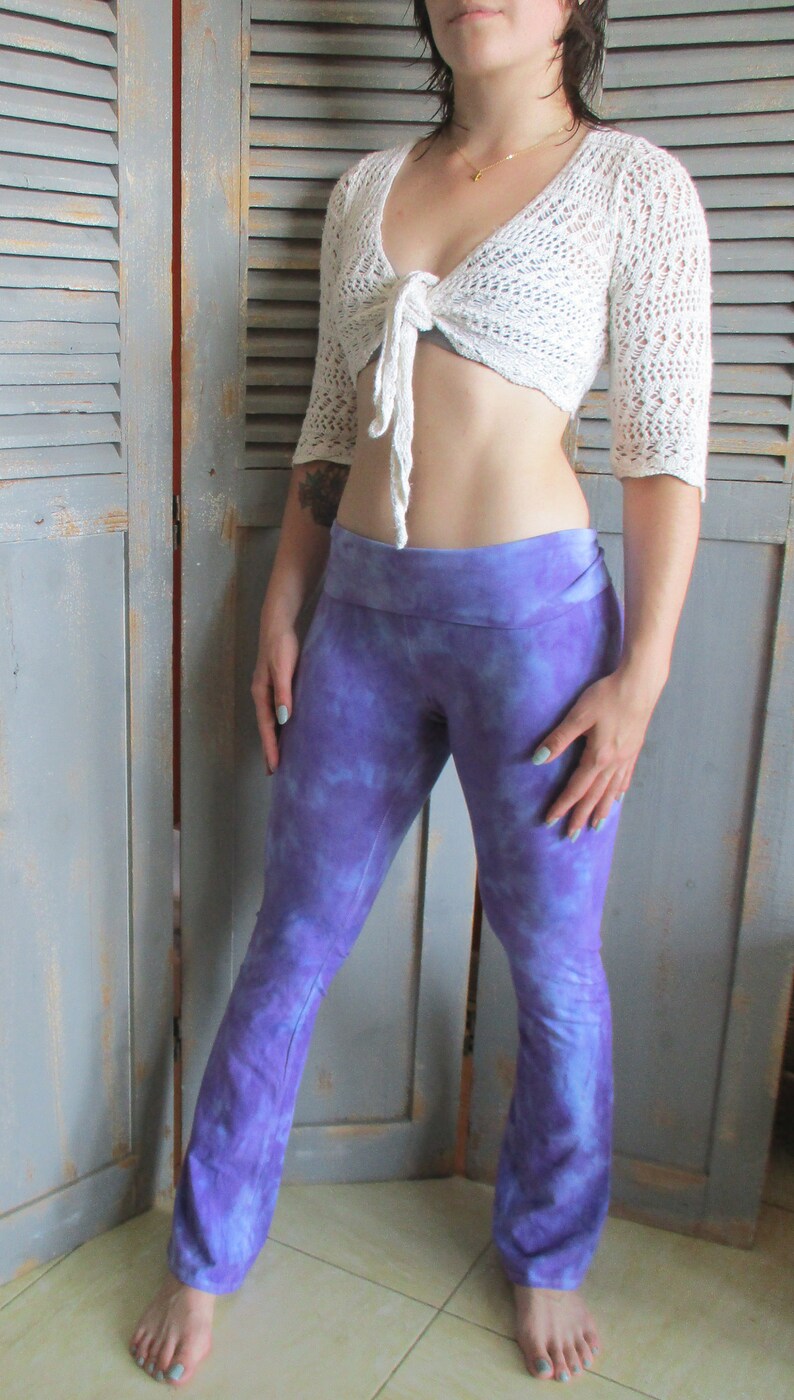 Yoga Pants Distressed Sage or Lavender Flare Bottom Hand Etsy