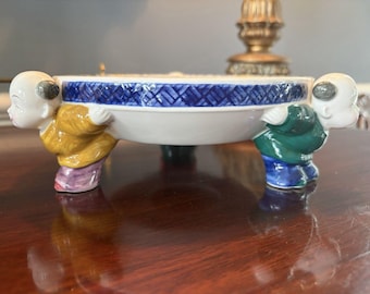 Vintage TAKAHASHI Pedestal Stand Plant Fish Bowl Candle Stand Japanese Figures