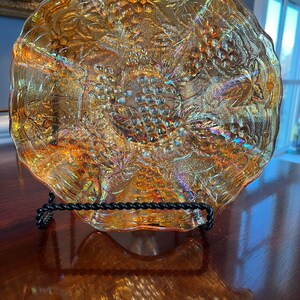 Imperial Grape Carnival Glass Ruffled Marigold Bowl Iridescent Shine 9&quot;