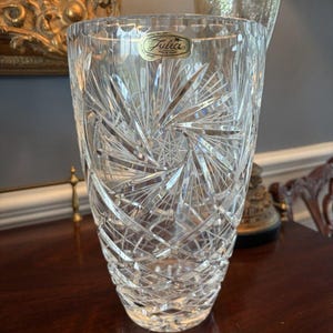 ポーランド製 Julia ユリア クリスタルガラス 花瓶 琥珀色 白鳥デザイン Julia Crystal Poland Vase - Etsy