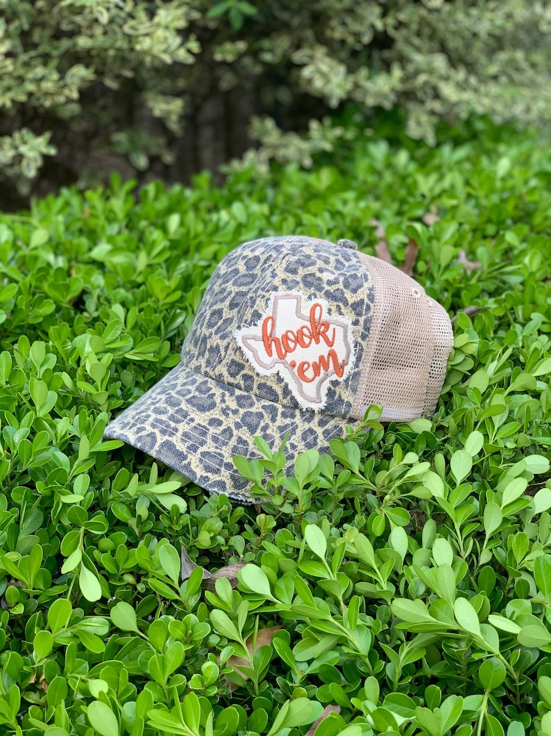 Hook Em Patch Hat Etsy