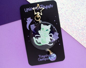 Ghosty Paws Cat Acrylic Keychain // Ghost Kitty, Cute, Kawaii Halloween Gift, Witch, Bag Charm