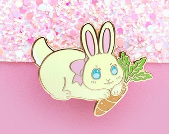 Garden Bunny Enamel Pin | Rabbit Pin | Woodland Animal Pin | Cute Rabbit Gift | Bunny Lovers Gift | Unique Easter gift | Kawaii pin