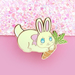 Garden Bunny Enamel Pin | Rabbit Pin | Woodland Animal Pin | Cute Rabbit Gift | Bunny Lovers Gift | Unique Easter gift | Kawaii pin