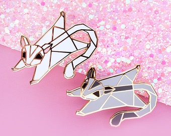 Origami Sugar Glider Paper Enamel Trading Pin | Sugarbear, Suggie Animal Lapel Pin, Cute Marsupial Hard Enamel Pin