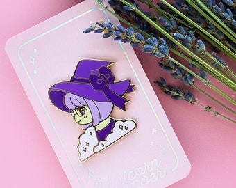 Kiki the Witch Enamel Pin | Witch Hat Pin | Kawaii pastel witch | Cute Halloween gift | Basic Witch Gift | Cute Witch Girl pin