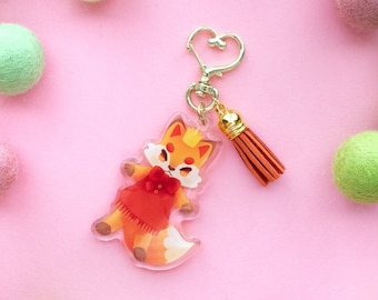 Fox Prince Acrylic Keychain // Forest Red Fox, Cottagecore, Fox lover gift