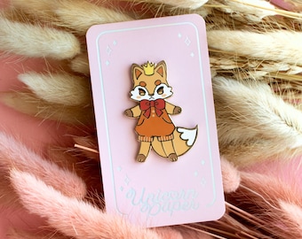 Fox Prince Enamel Pin // Fall Forest Theme Fox // Fox enamel pin, fall leaves, cottagecore, fox lover gift