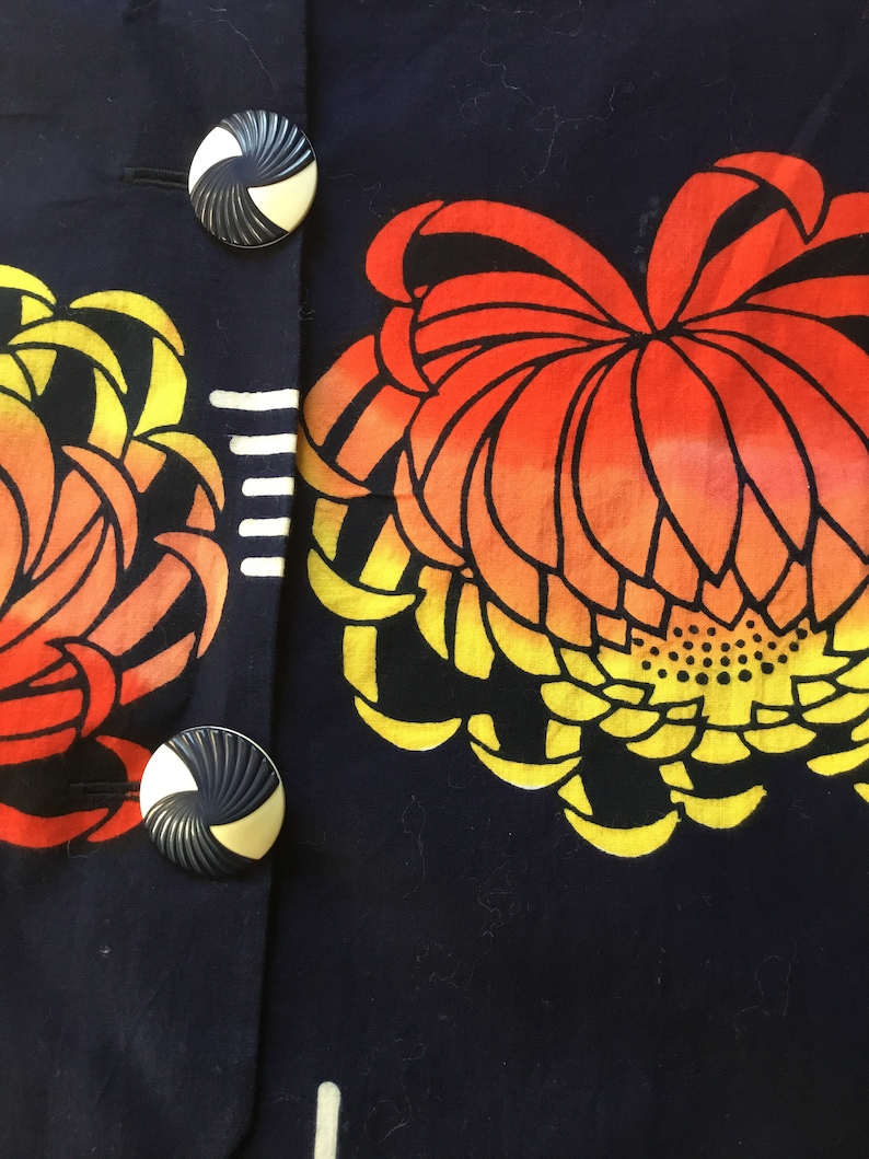 VINTAGE Chrysanthemum printed vest