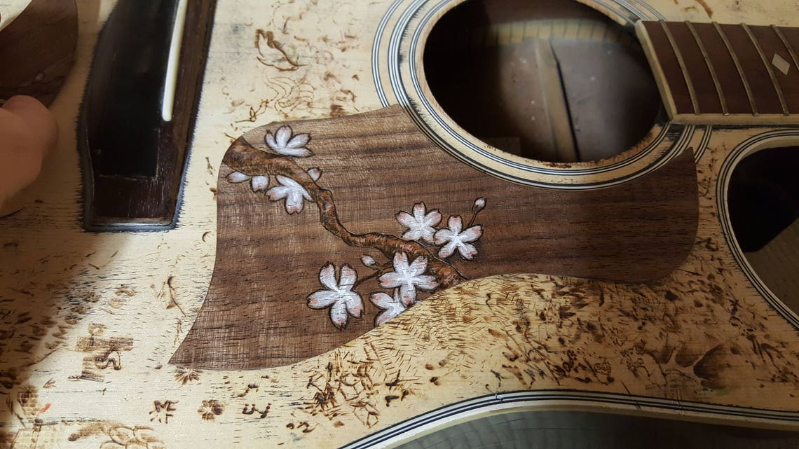 Pickguard pickguard acoustic guitar custom wood pickguard Etsy