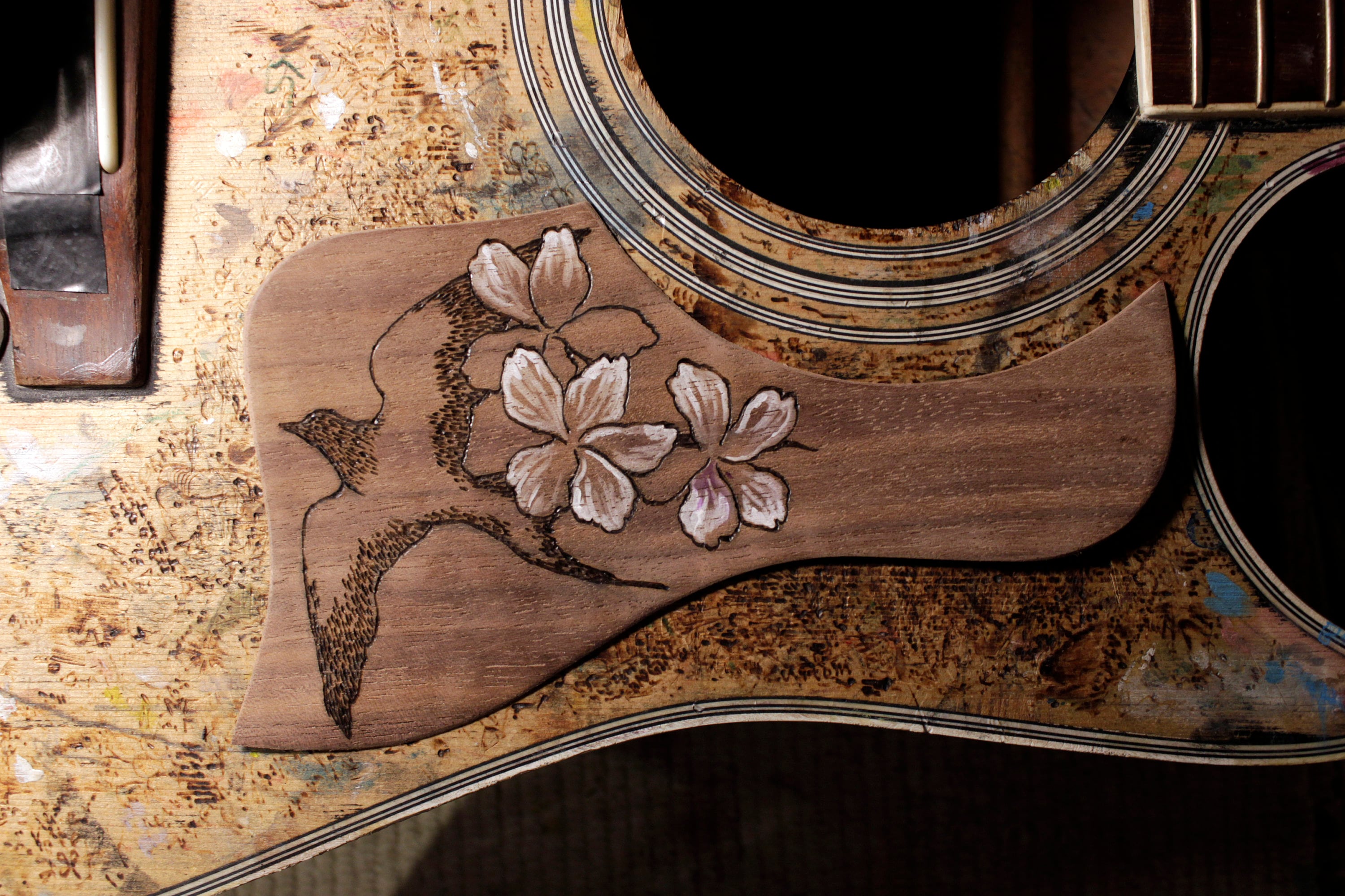 Pickguard Pickguard Acoustic Guitar Custom Wooden Pickguard Etsy