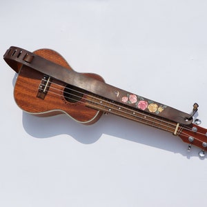 ukulele strap, ukulele accessories, rose custom strap ukulele image 2