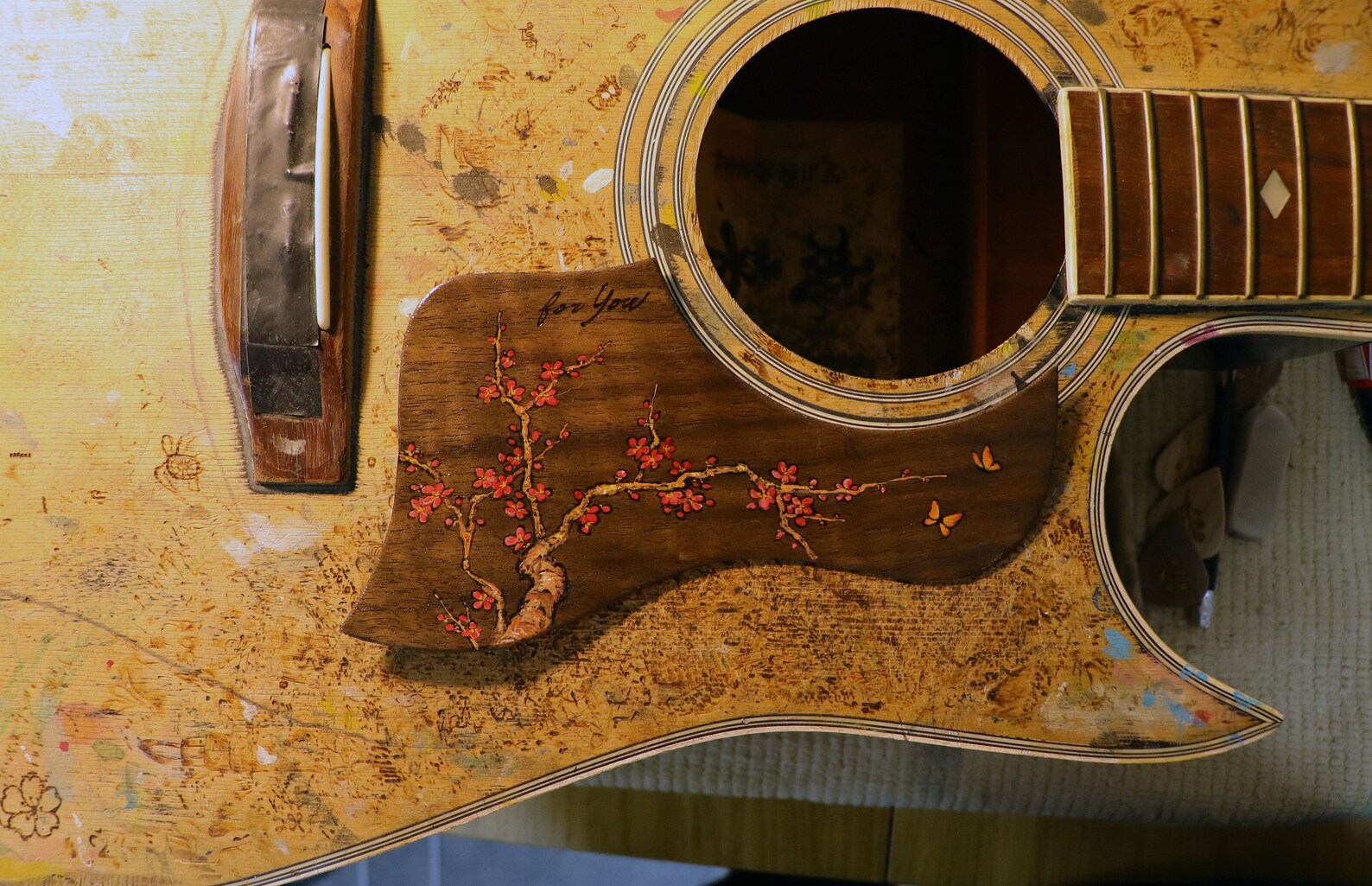 Pickguard Acoustic Pickguard Custom Guitar Wooden Pickguard Etsy