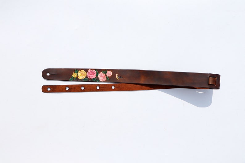 ukulele strap, ukulele accessories, rose custom strap ukulele image 5
