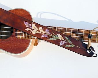 personalized ukulele strap (handmade) - calla lily
