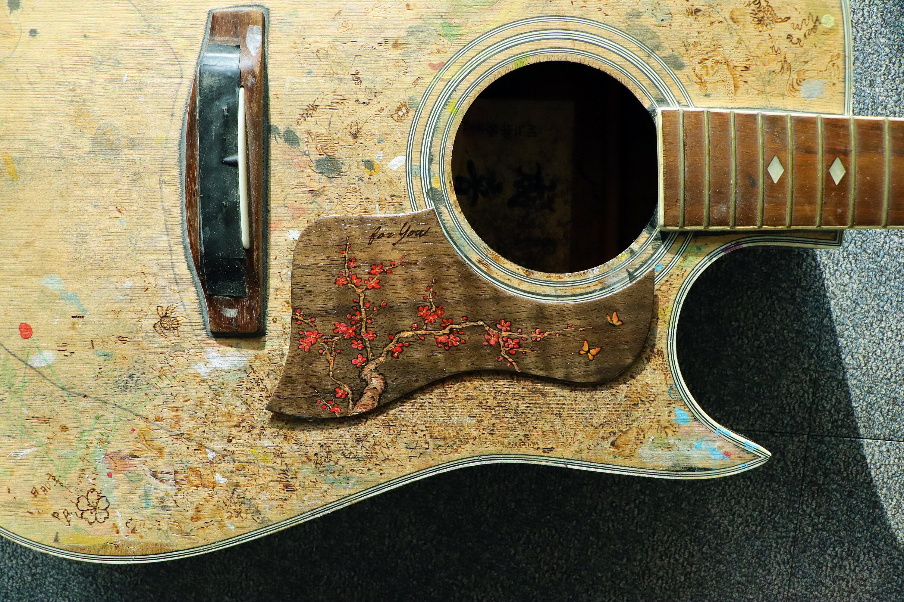 Pickguard Acoustic Pickguard Custom Guitar Wooden Pickguard Etsy