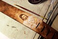 cross guitar strap, jesus guitar strap vintage, custom strap, custom guitar strap, bass strap, Personalized Leather Guitar Strap product logo