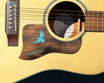 custom made pickguard, pickguard acoustic, guitar custom, handtooled pickguard - eagle