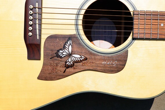 thumbnail image 2 of Acoustic Pickguard Guitar Sound Hole Cover Wood Carved 2 of 13