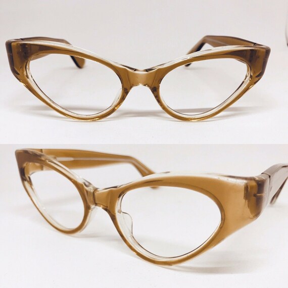Tan Vintage Eyeglasses, Vintage 1960s Eyeglasses T