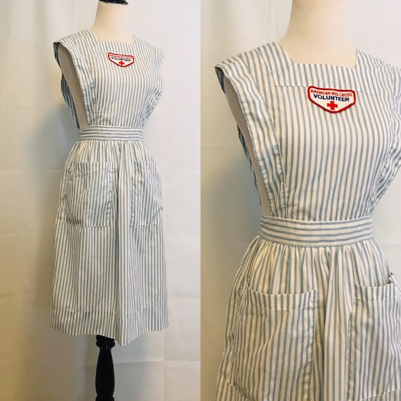 Vintage Volunteer Red Cross Pinafore Dress Vintage