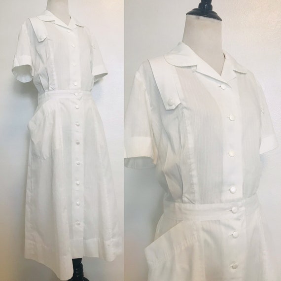 Vintage Nurse Dress, White Nurse Uniform, Nurses D